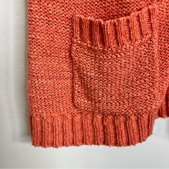 Evan Picone deep coral salmon short sleeve button front cardigan sweater S - Picture 10 of 13